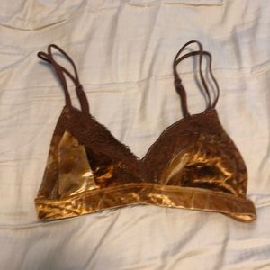 Burnt orange suede bra